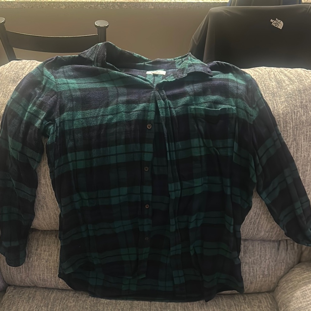 Plaid Button-Up Shirt